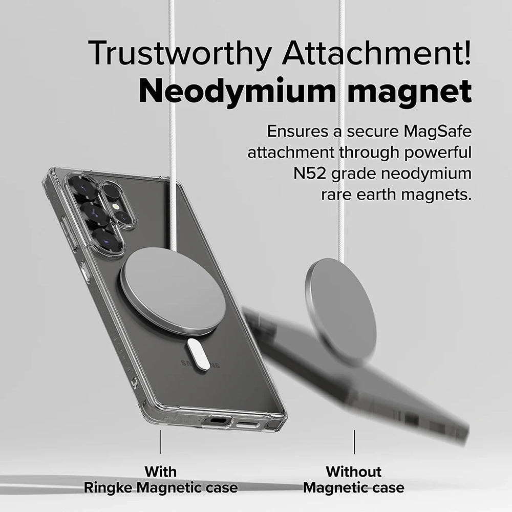 MagSafe-etui til Samsung Galaxy S25 Ultra S938, Ringke, Fusion, Mat Transparent