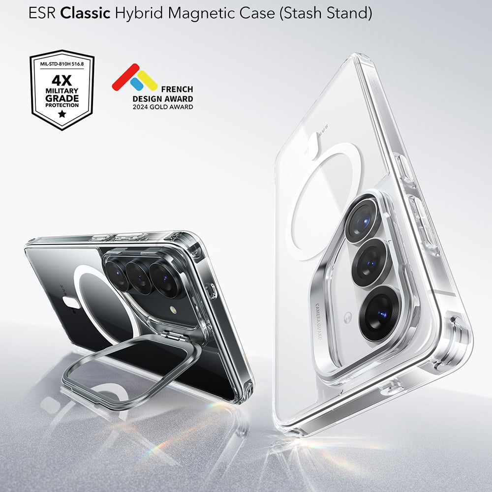 MagSafe cover til Samsung Galaxy S26 S942, ESR, Classic Hybrid Kickstand, Gennemsigtig