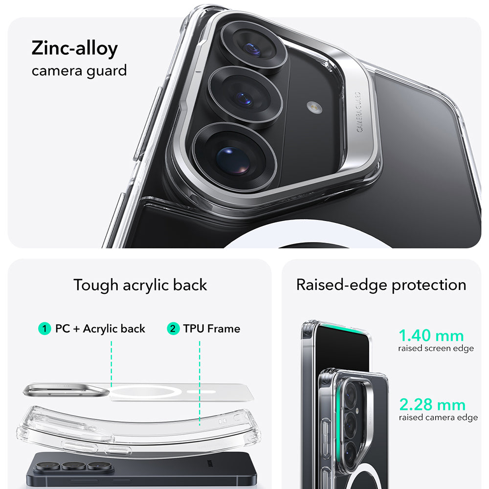 MagSafe cover til Samsung Galaxy S26 S942, ESR, Classic Hybrid Kickstand, Gennemsigtig