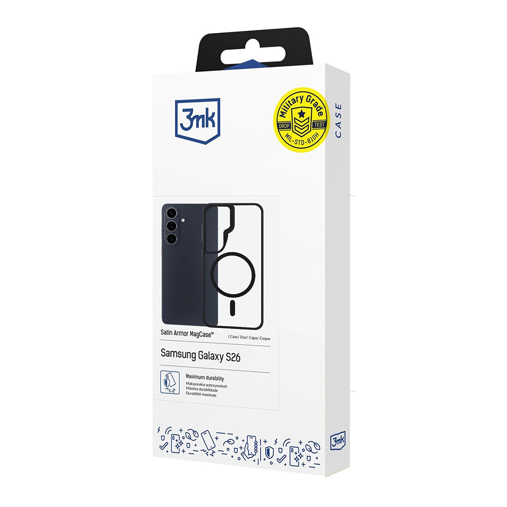 MagSafe cover til Samsung Galaxy S26 Plus, 3MK, Satin Armor, Transparent