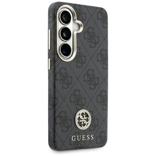 MagSafe-etui til Samsung Galaxy S26 Plus S947, Guess, 4G Rhinestone Rundt Logo, Sort