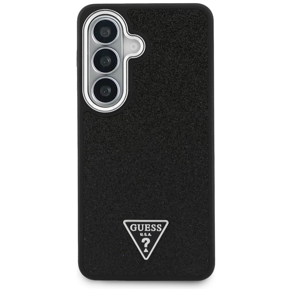 MagSafe-etui til Samsung Galaxy S26 Plus S947, Guess, Fast Glitter Triangle Logo, Sort