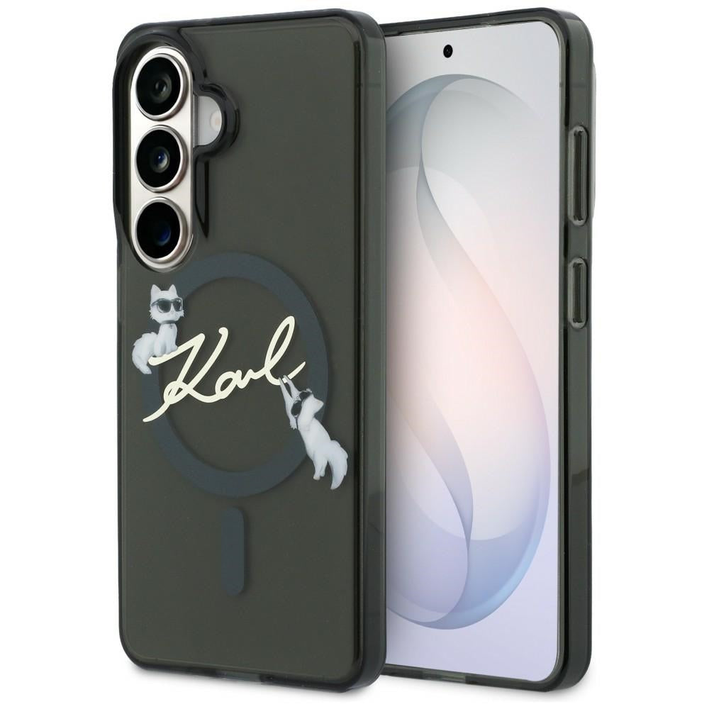 MagSafe-etui til Samsung Galaxy S26 Plus S947, Karl Lagerfeld, IML Choupette Karl Script Logo, Sort