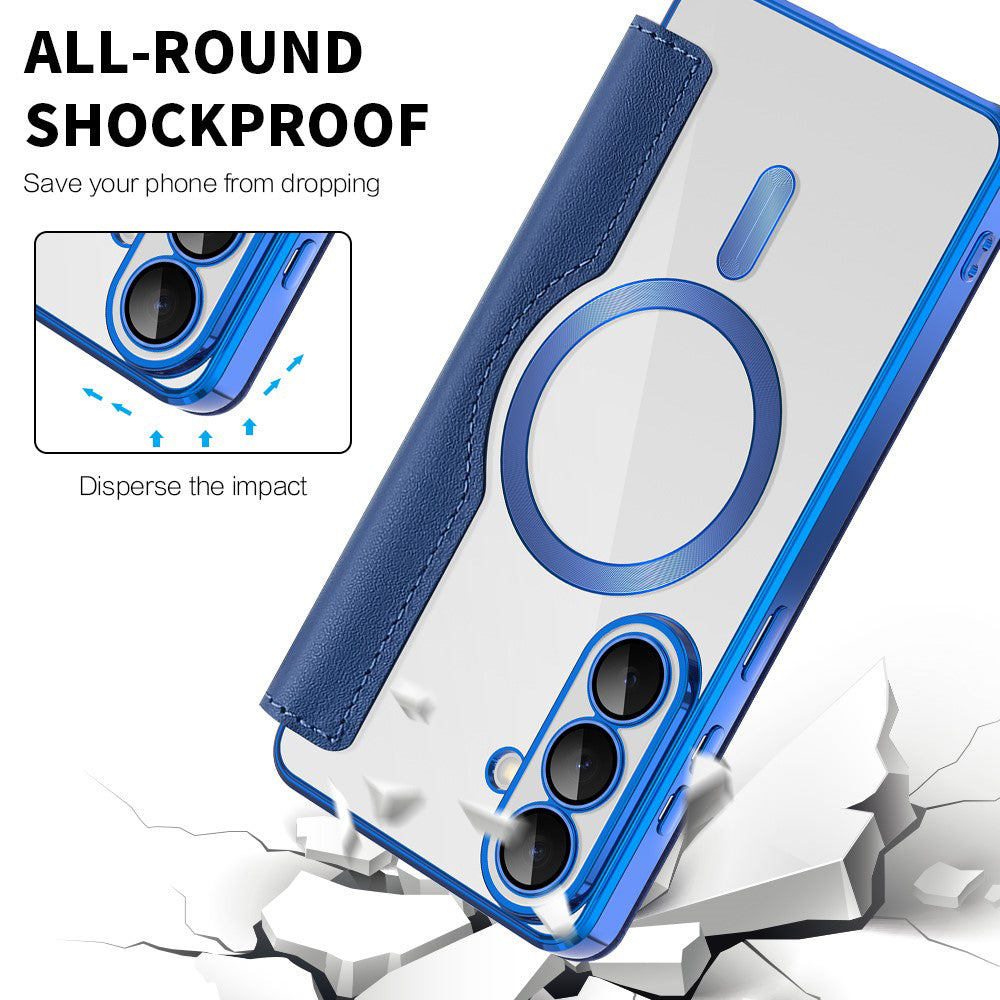 MagSafe Case for Samsung Galaxy S26 Plus S947, Techsuit, SmartMag Book, Blue