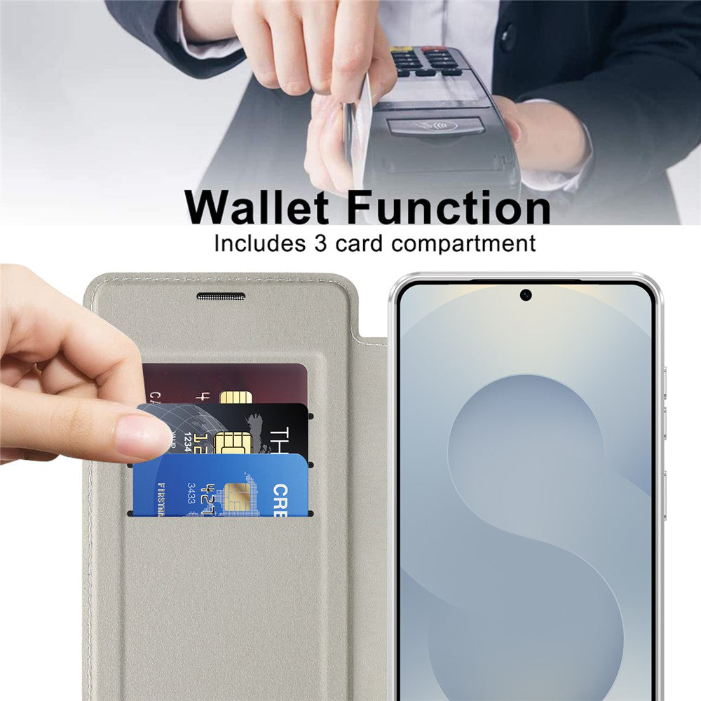 MagSafe cover til Samsung Galaxy S26 Plus, Techsuit, SmartMag Book, Grå