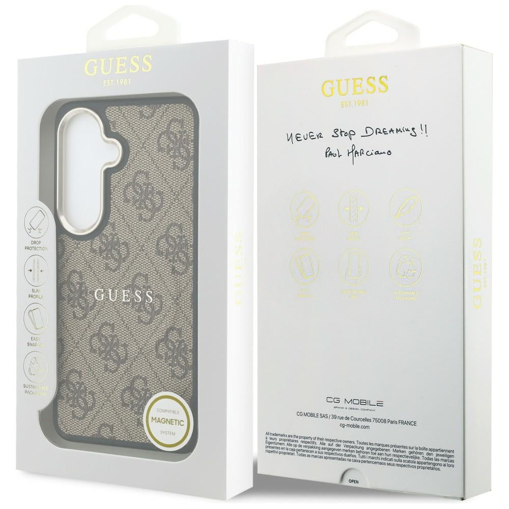 MagSafe cover til Samsung Galaxy S26 S942, Guess, 4G Embossed Ring, Brun