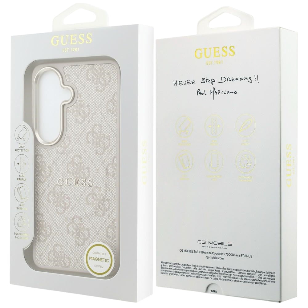 MagSafe cover til Samsung Galaxy S26 S942, Guess, 4G Embossed Ring, Pink