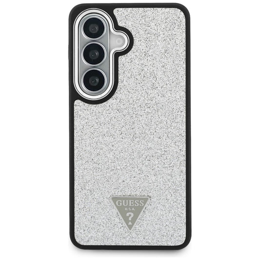 MagSafe-etui til Samsung Galaxy S26 S942, Guess, Fast Glitter Triangle Logo, Sølv