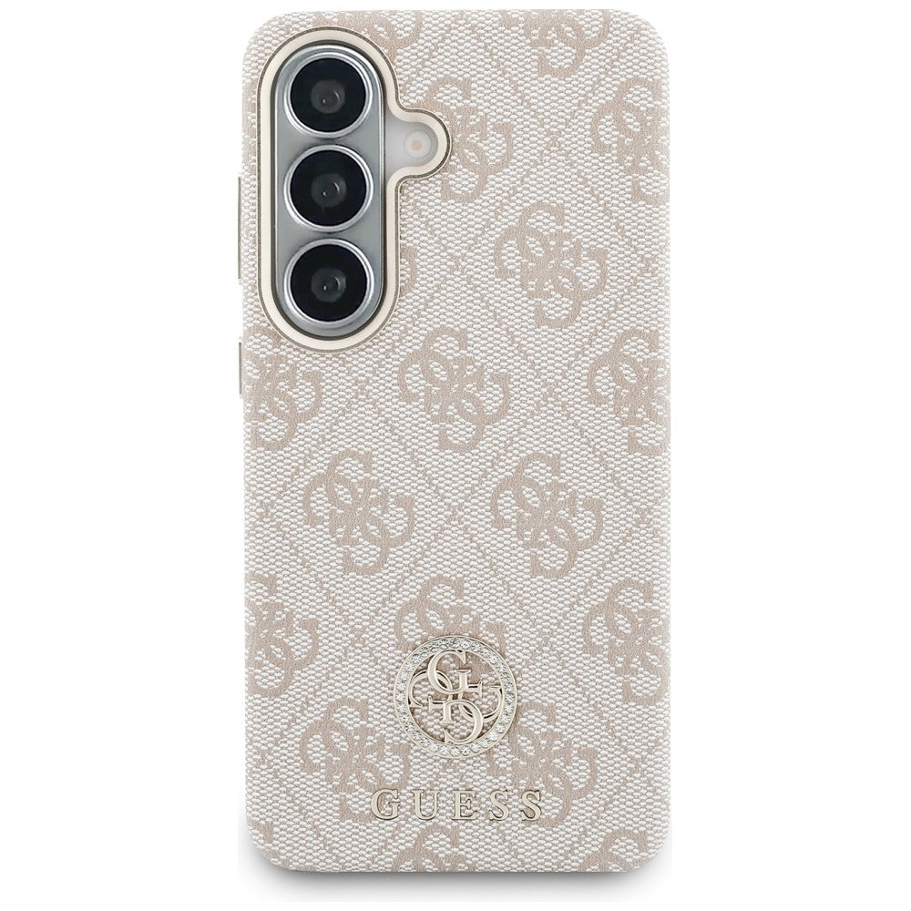 MagSafe cover til Samsung Galaxy S26 S942, Guess, Rhinestone Round Logo, Pink