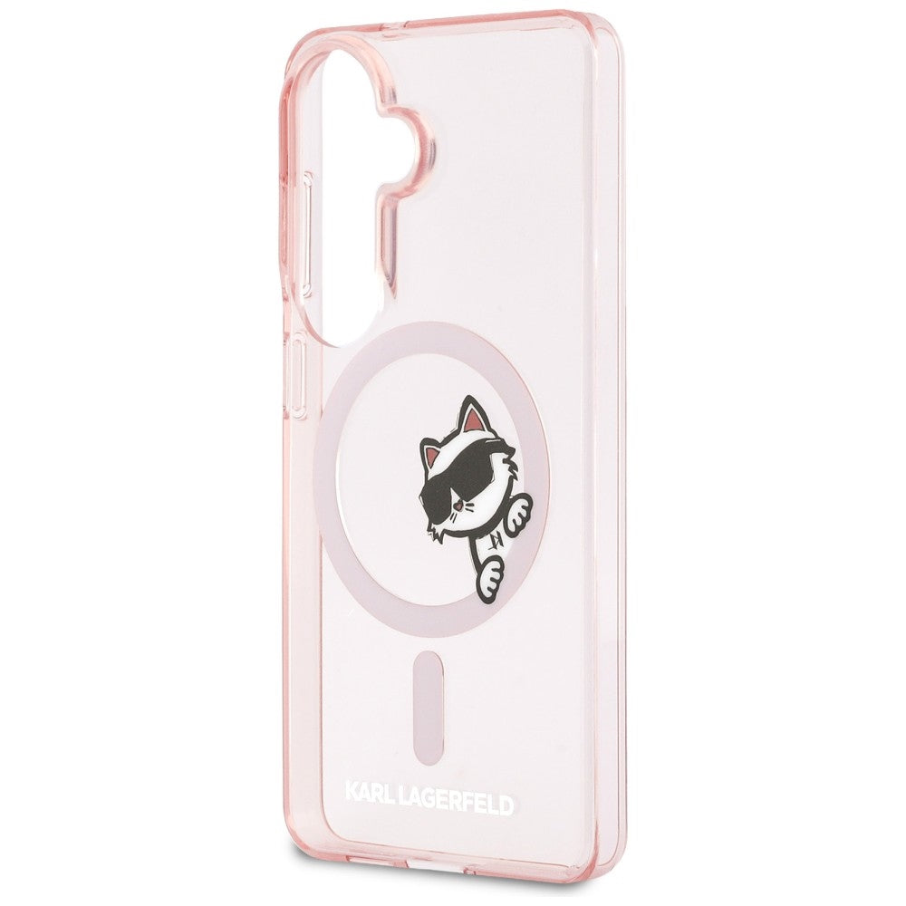 MagSafe cover til Samsung Galaxy S26 S942, Karl Lagerfeld, IML Choupette Peekaboo Logo, Pink