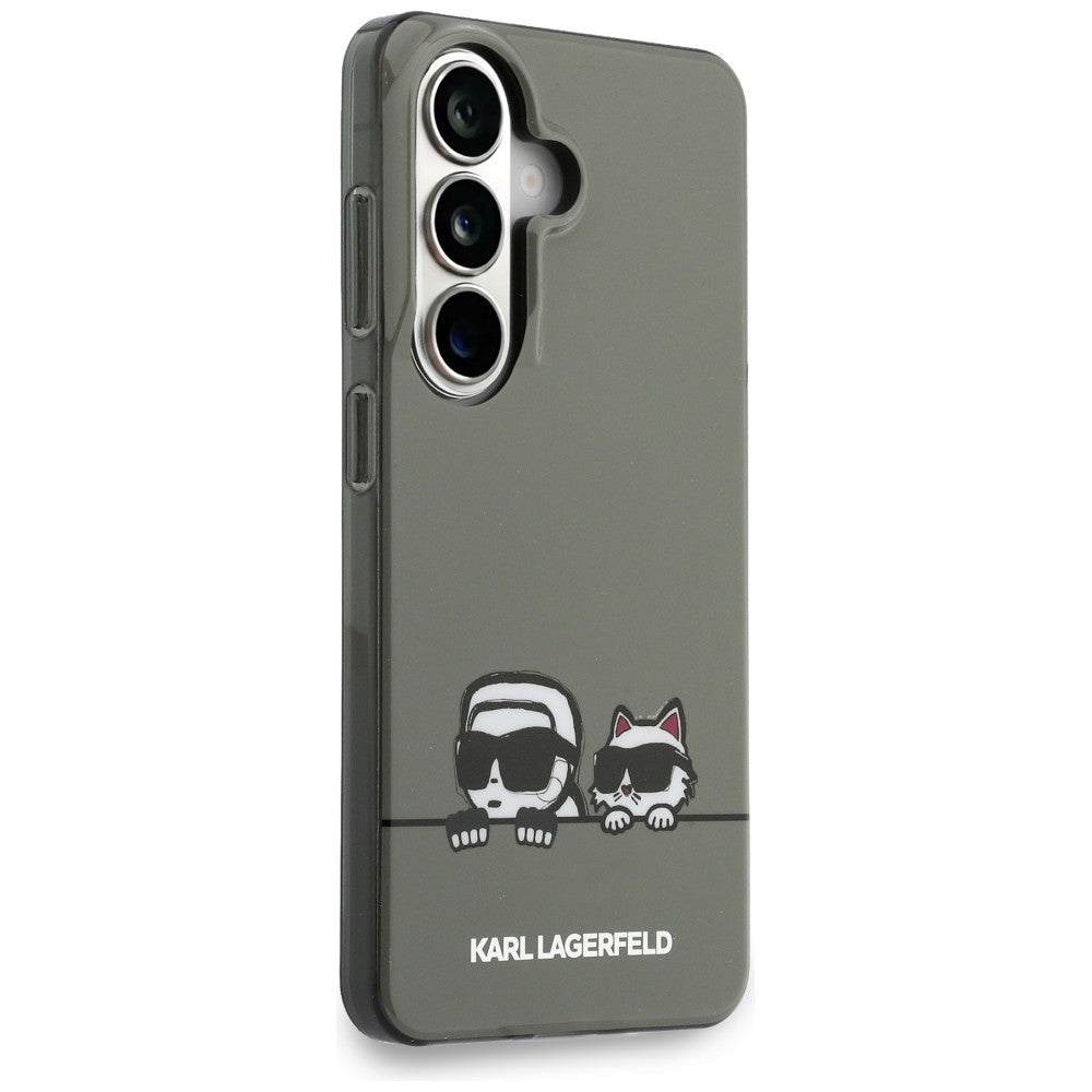 MagSafe cover til Samsung Galaxy S26 S942, Karl Lagerfeld, IML Karl & Choupette Peekaboo Logo, Sort