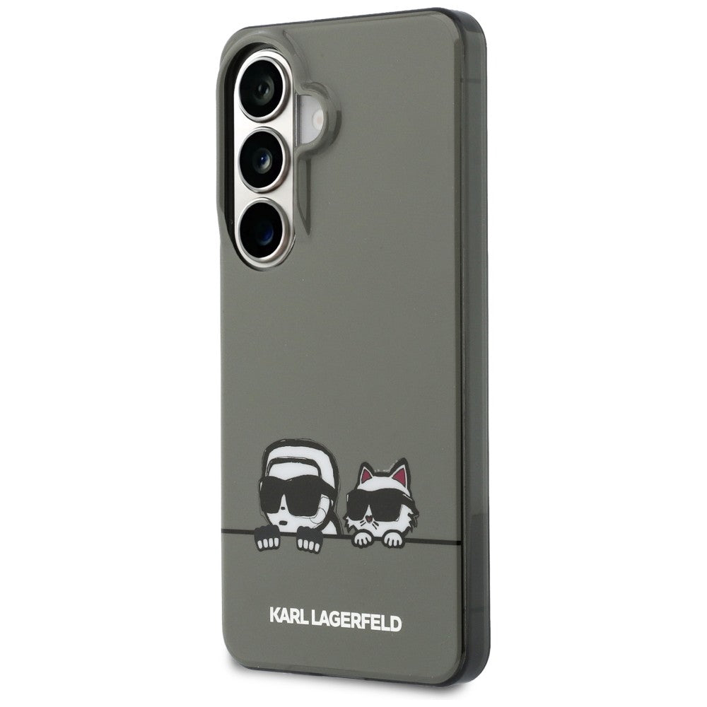 MagSafe cover til Samsung Galaxy S26 S942, Karl Lagerfeld, IML Karl & Choupette Peekaboo Logo, Sort
