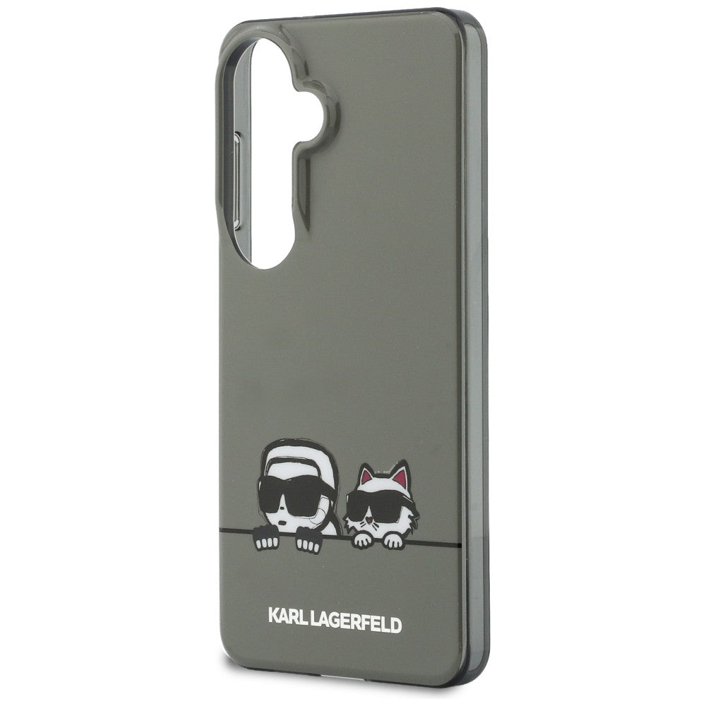MagSafe cover til Samsung Galaxy S26 S942, Karl Lagerfeld, IML Karl & Choupette Peekaboo Logo, Sort