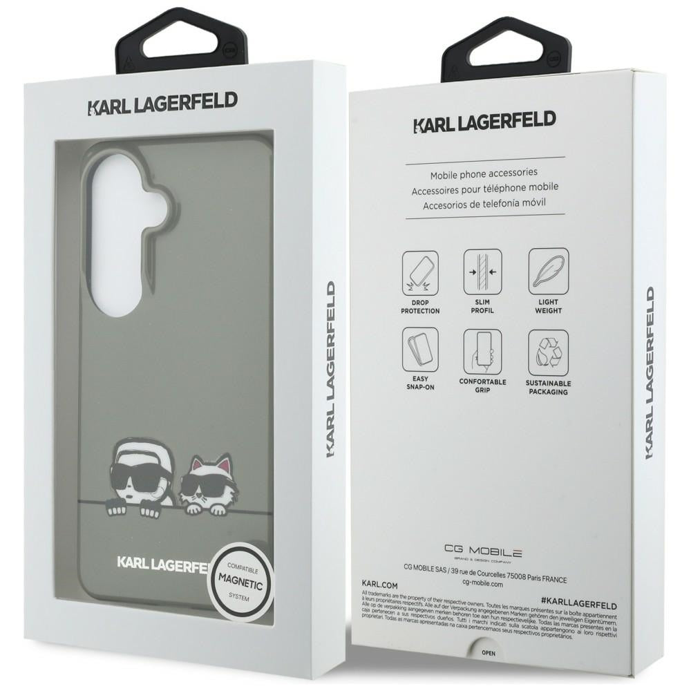 MagSafe cover til Samsung Galaxy S26 S942, Karl Lagerfeld, IML Karl & Choupette Peekaboo Logo, Sort