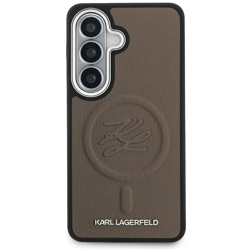 MagSafe cover til Samsung Galaxy S26 S942, Karl Lagerfeld, Initial Logo Debossed, Brun