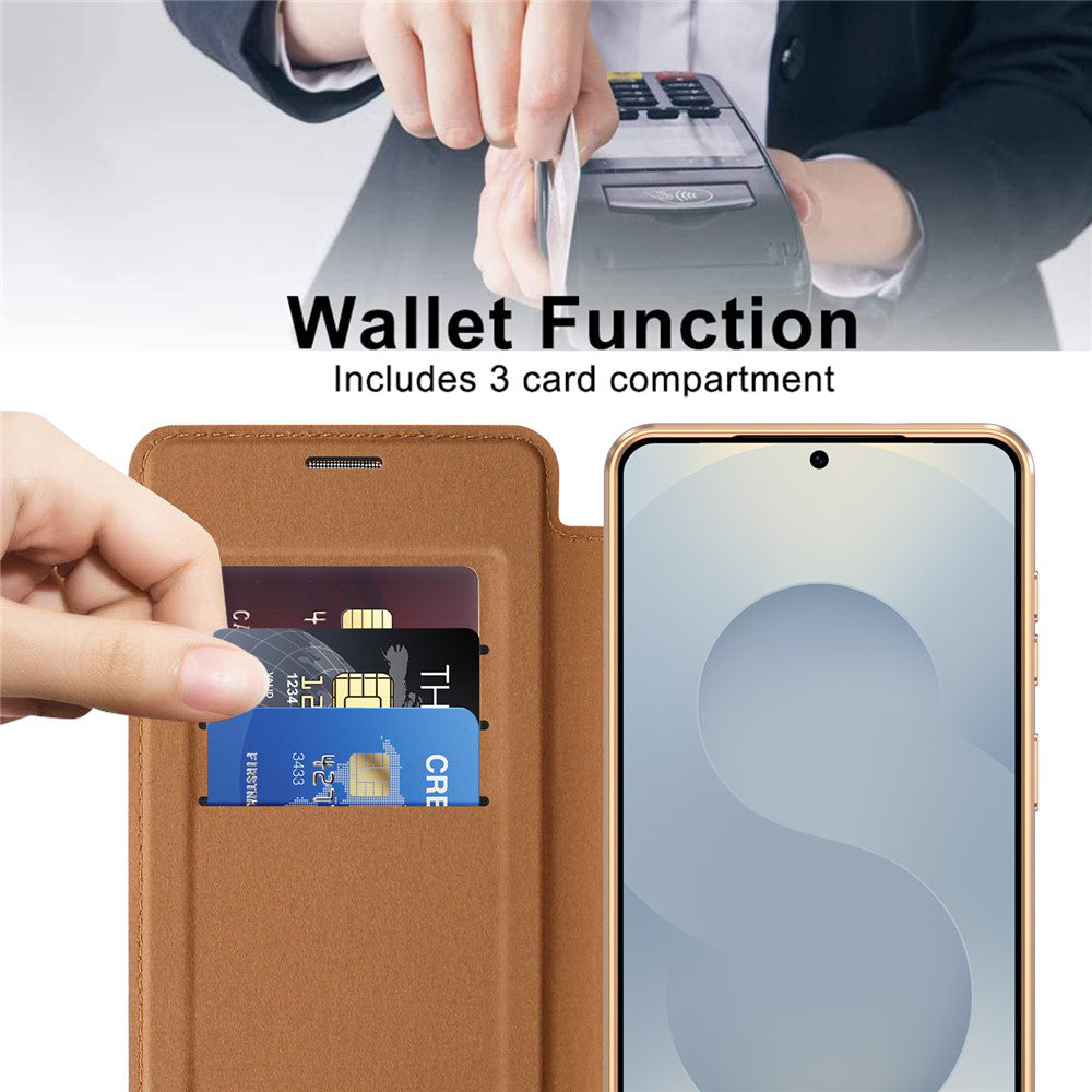 MagSafe cover til Samsung Galaxy S26, Techsuit, SmartMag Book, Brun