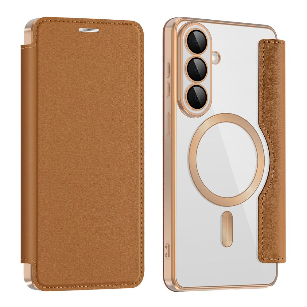 MagSafe cover til Samsung Galaxy S26, Techsuit, SmartMag Book, Brun