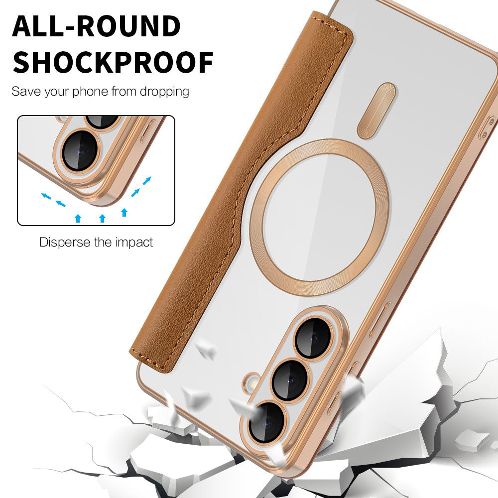 MagSafe cover til Samsung Galaxy S26, Techsuit, SmartMag Book, Brun