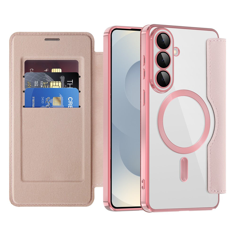 MagSafe cover til Samsung Galaxy S26, Techsuit, SmartMag Book, Pink