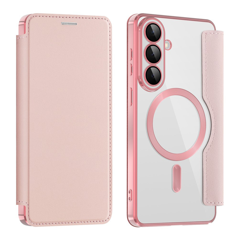 MagSafe cover til Samsung Galaxy S26, Techsuit, SmartMag Book, Pink