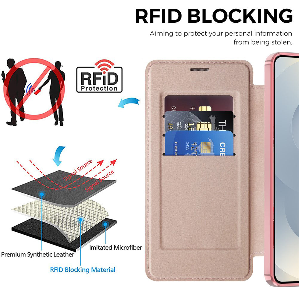 MagSafe cover til Samsung Galaxy S26, Techsuit, SmartMag Book, Pink