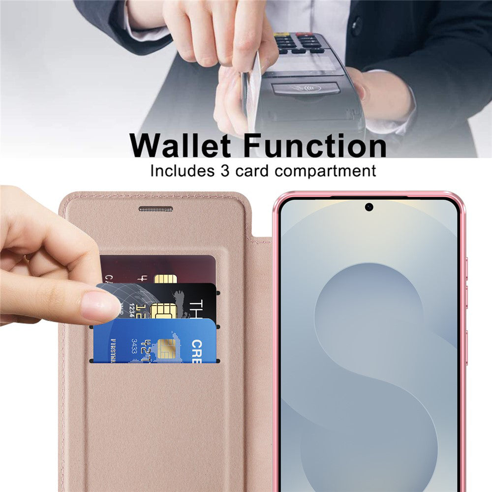MagSafe cover til Samsung Galaxy S26, Techsuit, SmartMag Book, Pink