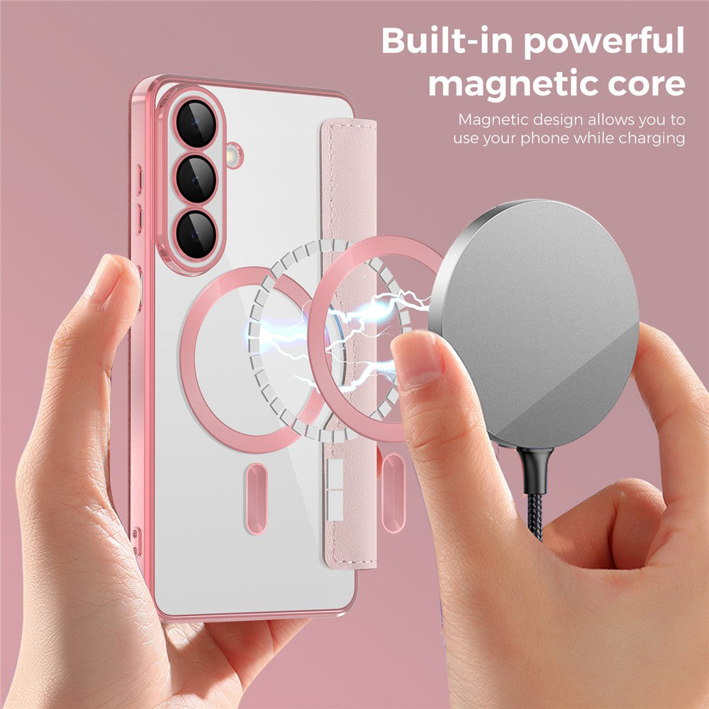 MagSafe cover til Samsung Galaxy S26, Techsuit, SmartMag Book, Pink
