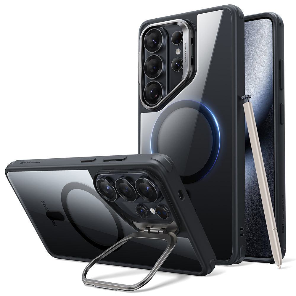 MagSafe cover til Samsung Galaxy S26 Ultra S948, ESR, Classic Hybrid Kickstand, Sort Gennemsigtig