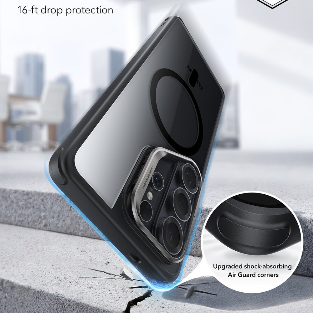 MagSafe cover til Samsung Galaxy S26 Ultra S948, ESR, Classic Hybrid Kickstand, Sort Gennemsigtig