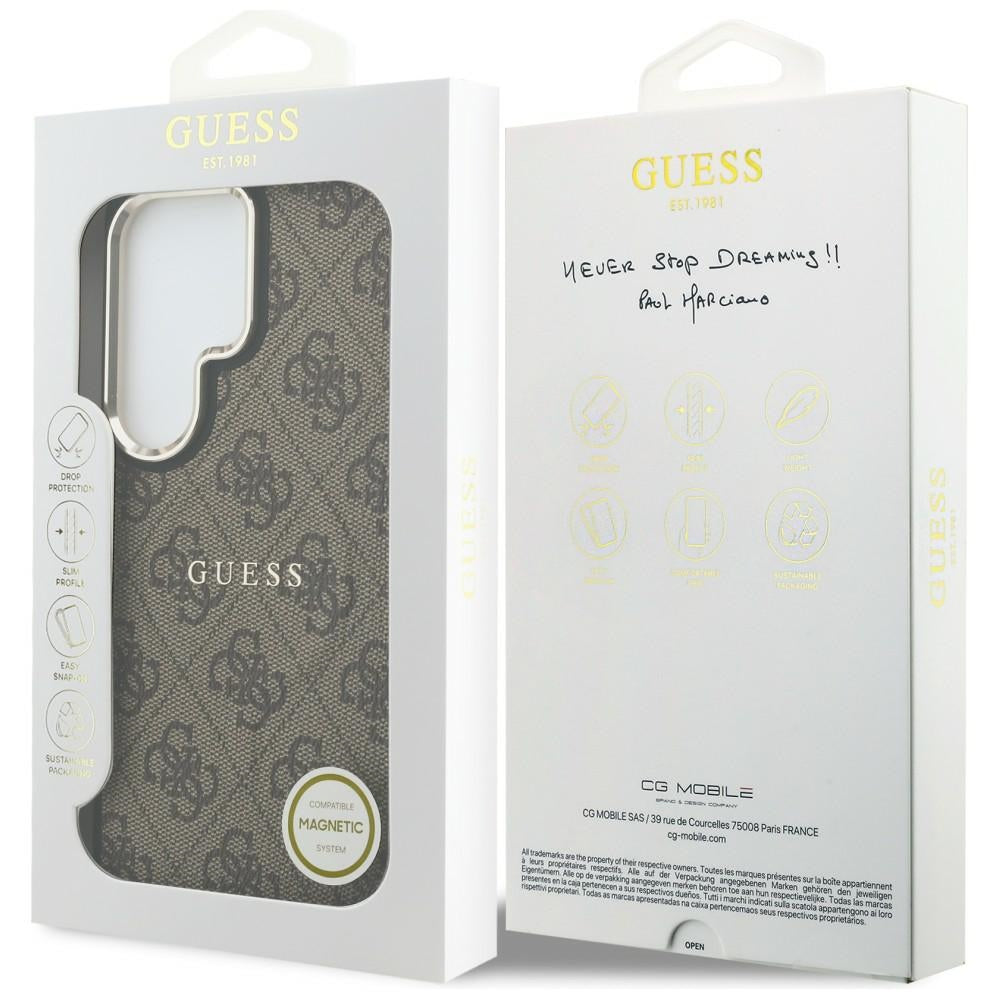 MagSafe cover til Samsung Galaxy S26 Ultra S948, Guess, 4G Embossed Ring, Brun