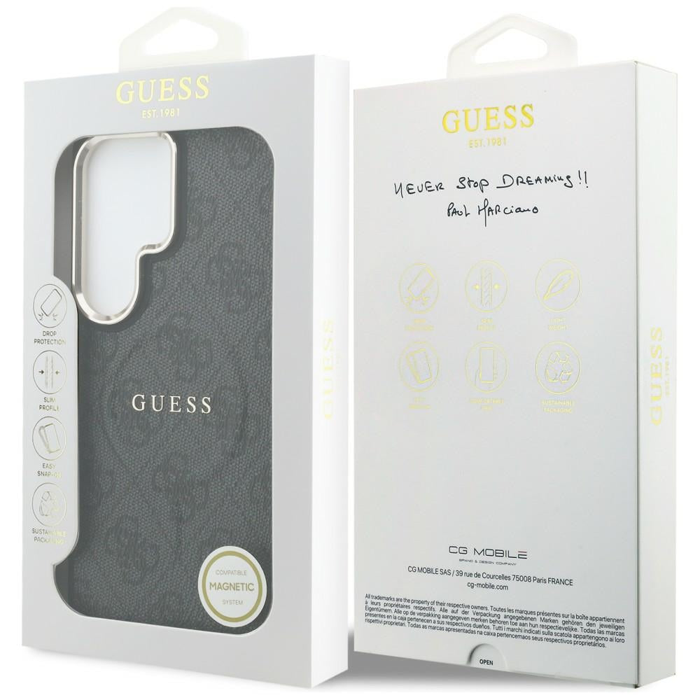 MagSafe cover til Samsung Galaxy S26 Ultra S948, Guess, 4G Embossed Ring, Sort