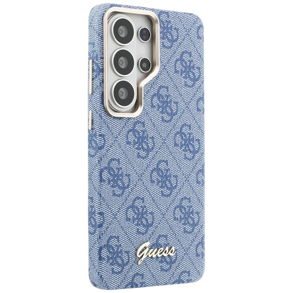 MagSafe Case for Samsung Galaxy S26 Ultra S948, Guess, 4G Script Logo, Blue