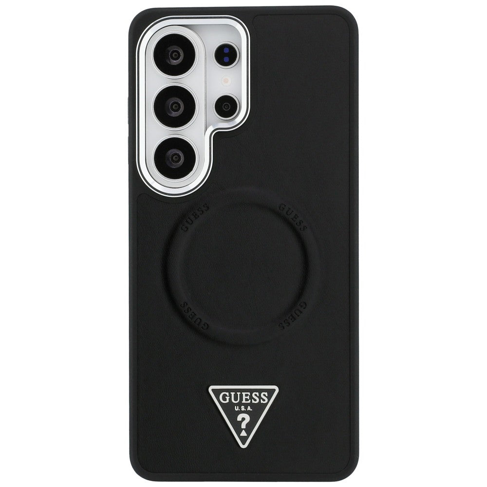 MagSafe cover til Samsung Galaxy S26 Ultra S948, Guess, Embossed Ring Triangle Logo, Sort
