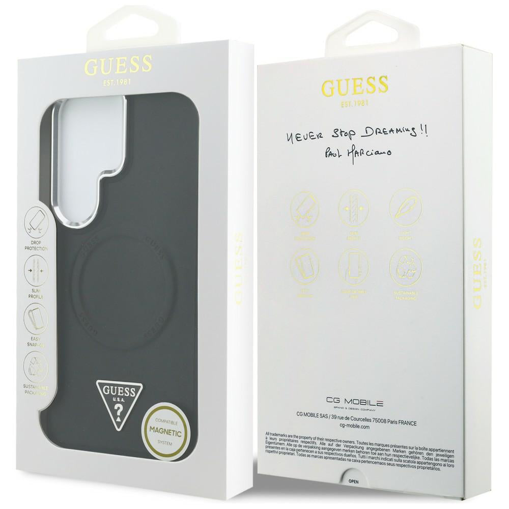MagSafe cover til Samsung Galaxy S26 Ultra S948, Guess, Embossed Ring Triangle Logo, Sort