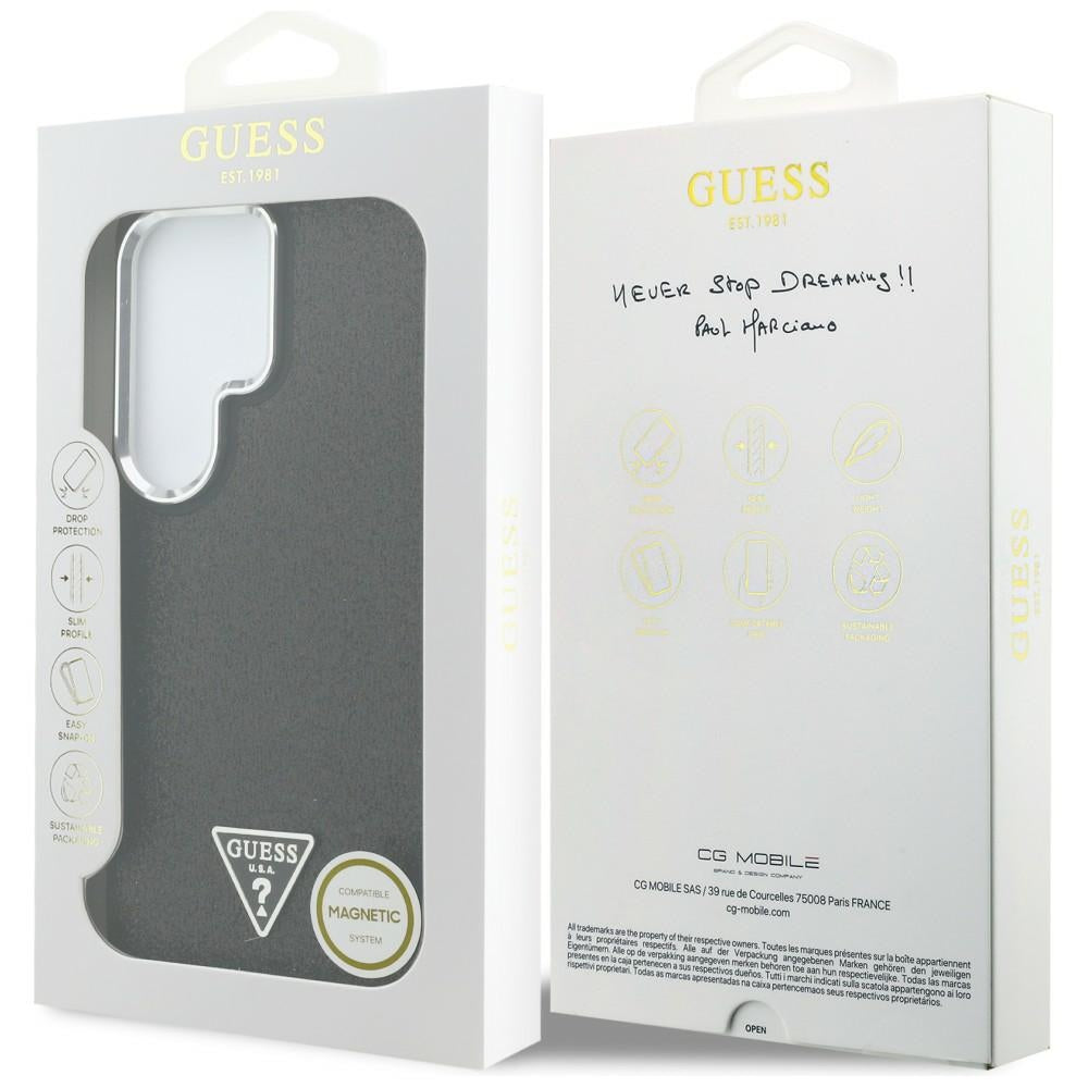 MagSafe cover til Samsung Galaxy S26 Ultra S948, Guess, Fixed Glitter Triangle Logo, Sort