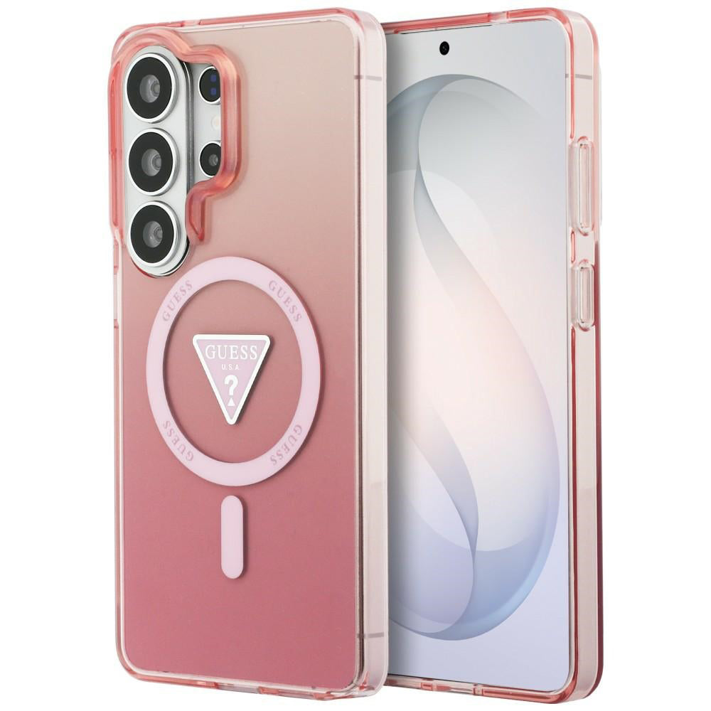 MagSafe cover til Samsung Galaxy S26 Ultra S948, Guess, IML Gradient Triangle Logo, Pink