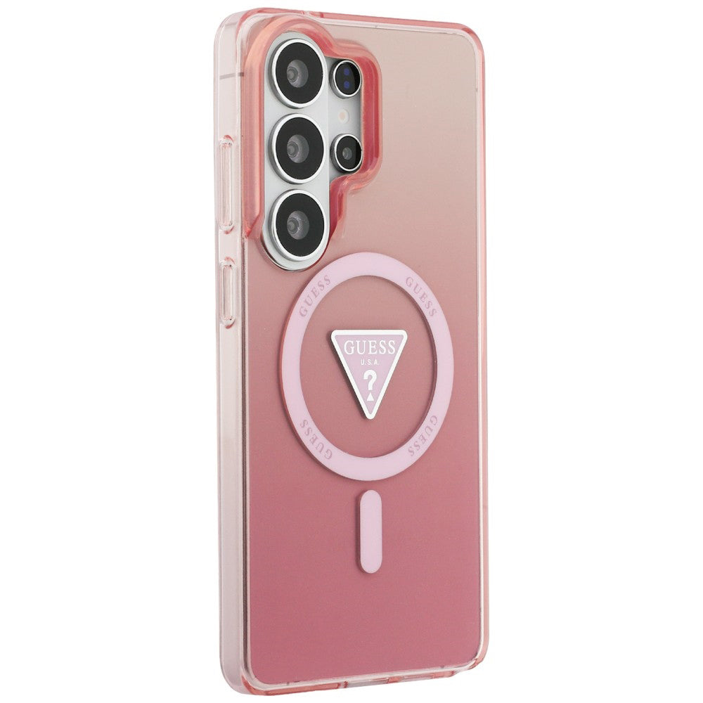 MagSafe cover til Samsung Galaxy S26 Ultra S948, Guess, IML Gradient Triangle Logo, Pink