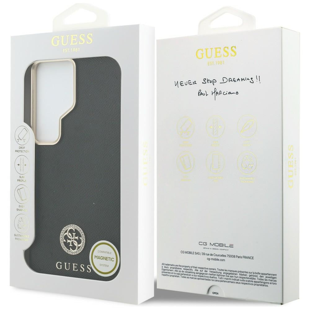 MagSafe cover til Samsung Galaxy S26 Ultra S948, Guess, Rhinestone Round Logo, Sort