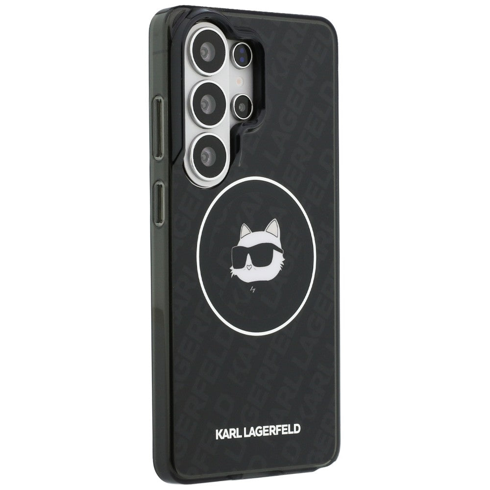 MagSafe cover til Samsung Galaxy S26 Ultra S948, Karl Lagerfeld, IML Choupette Head on KL Repeated Logo, Sort