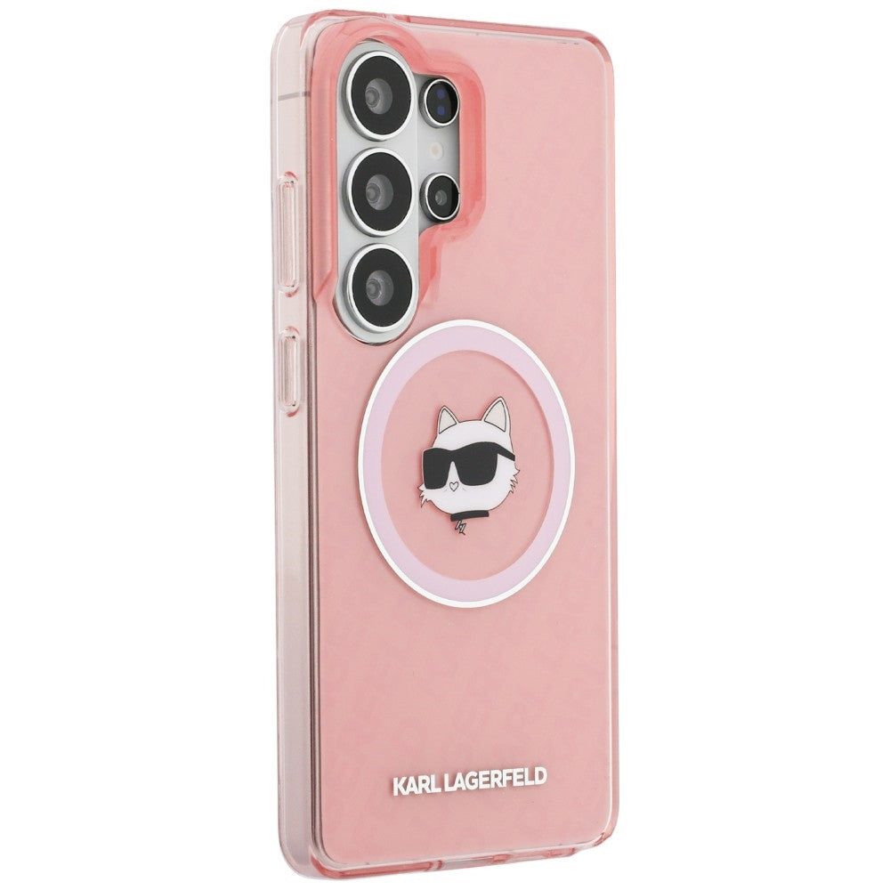 MagSafe cover til Samsung Galaxy S26 Ultra S948, Karl Lagerfeld, IML Choupette Head on KL Repeated Logo, Pink