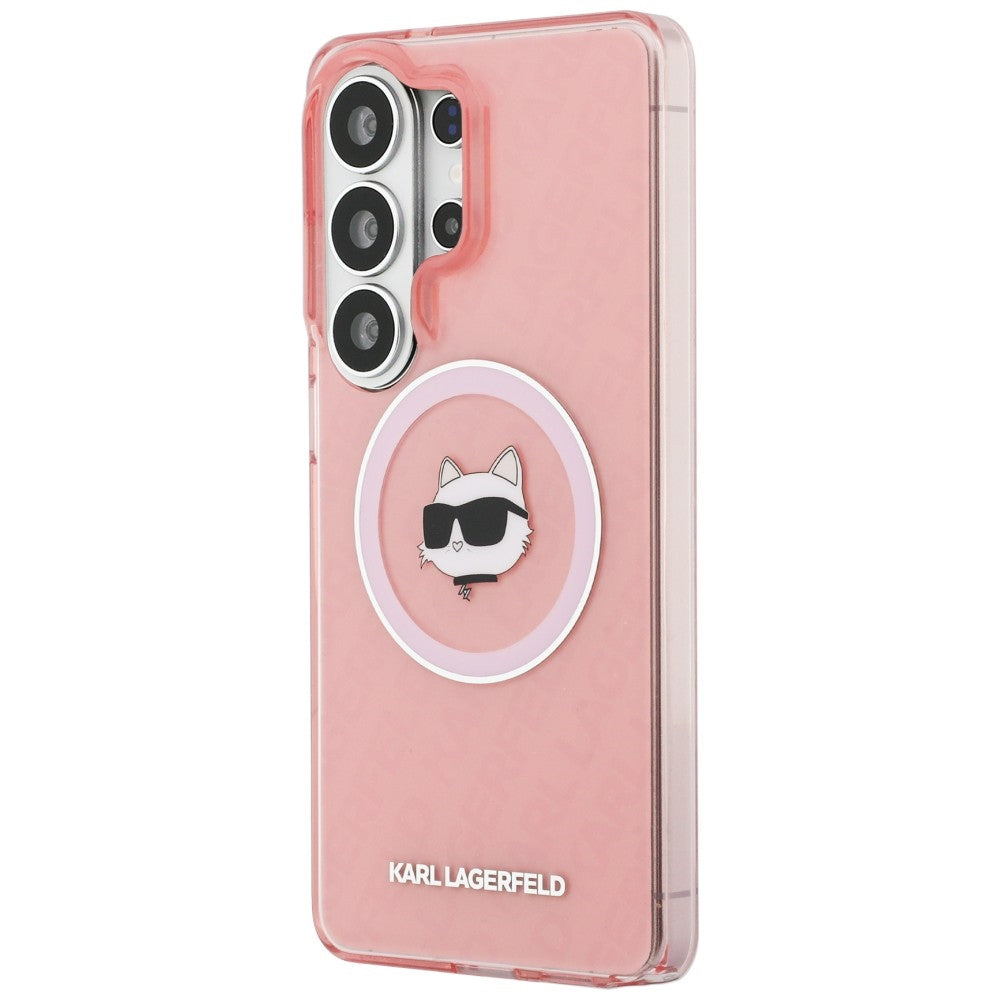 MagSafe cover til Samsung Galaxy S26 Ultra S948, Karl Lagerfeld, IML Choupette Head on KL Repeated Logo, Pink