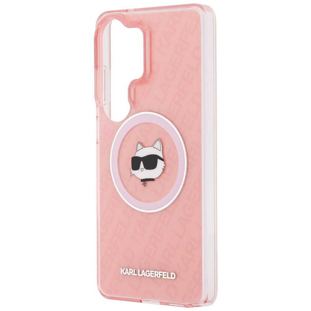 MagSafe cover til Samsung Galaxy S26 Ultra S948, Karl Lagerfeld, IML Choupette Head on KL Repeated Logo, Pink