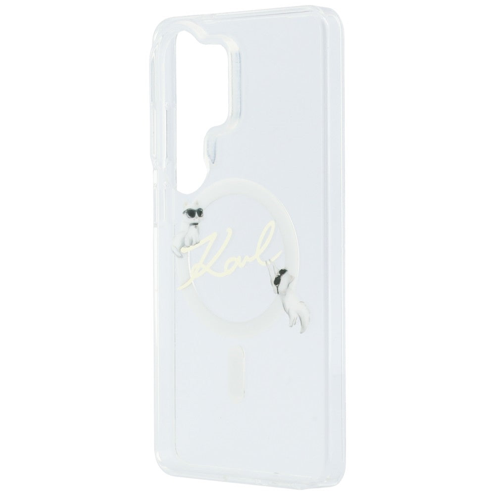 MagSafe cover til Samsung Galaxy S26 Ultra S948, Karl Lagerfeld, IML Choupette Karl Script Logo, Hvid.