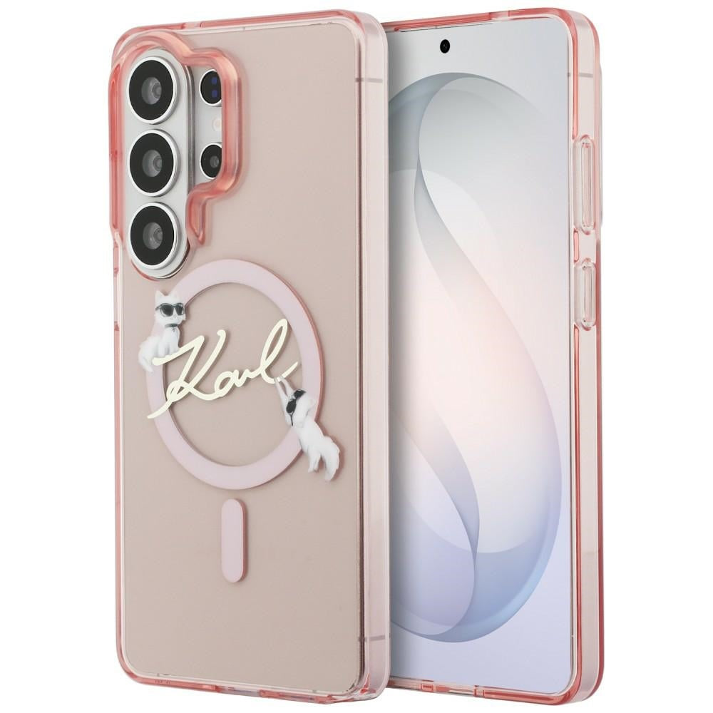 MagSafe cover til Samsung Galaxy S26 Ultra S948, Karl Lagerfeld, IML Choupette Karl Script Logo, Pink