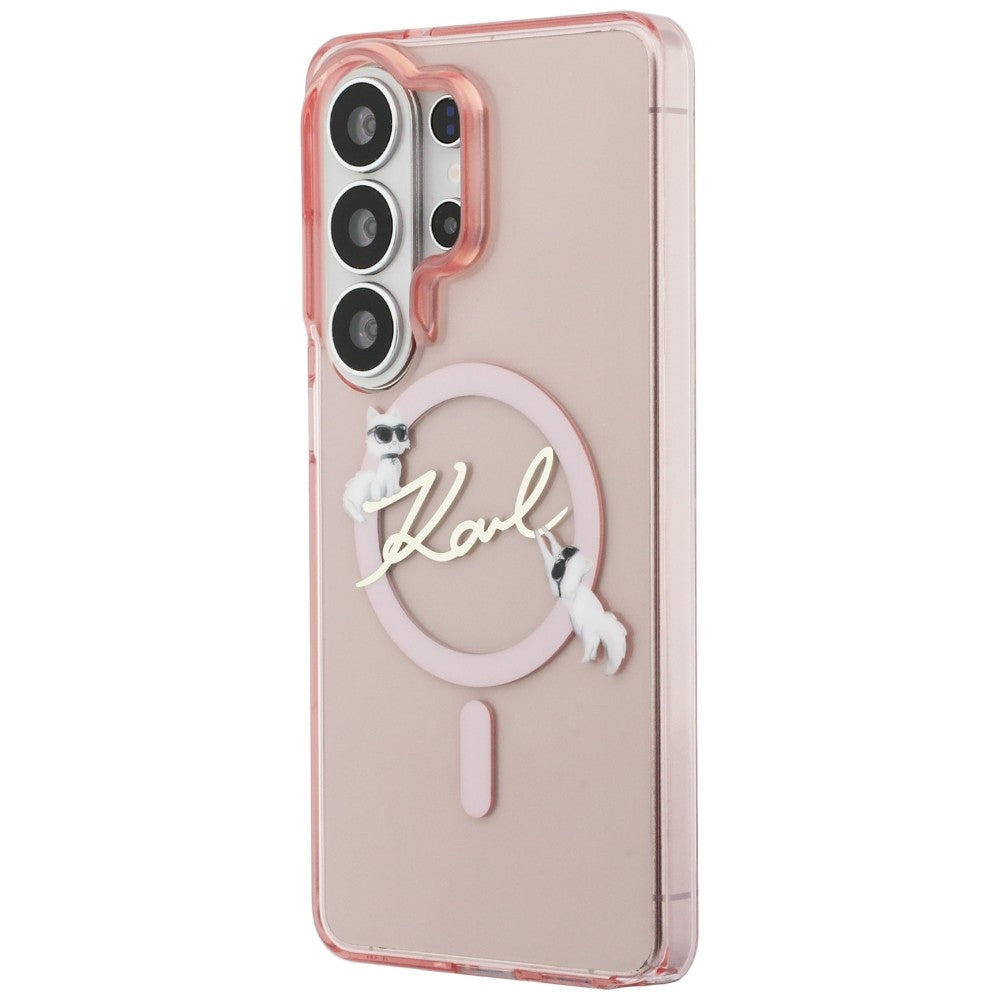 MagSafe cover til Samsung Galaxy S26 Ultra S948, Karl Lagerfeld, IML Choupette Karl Script Logo, Pink