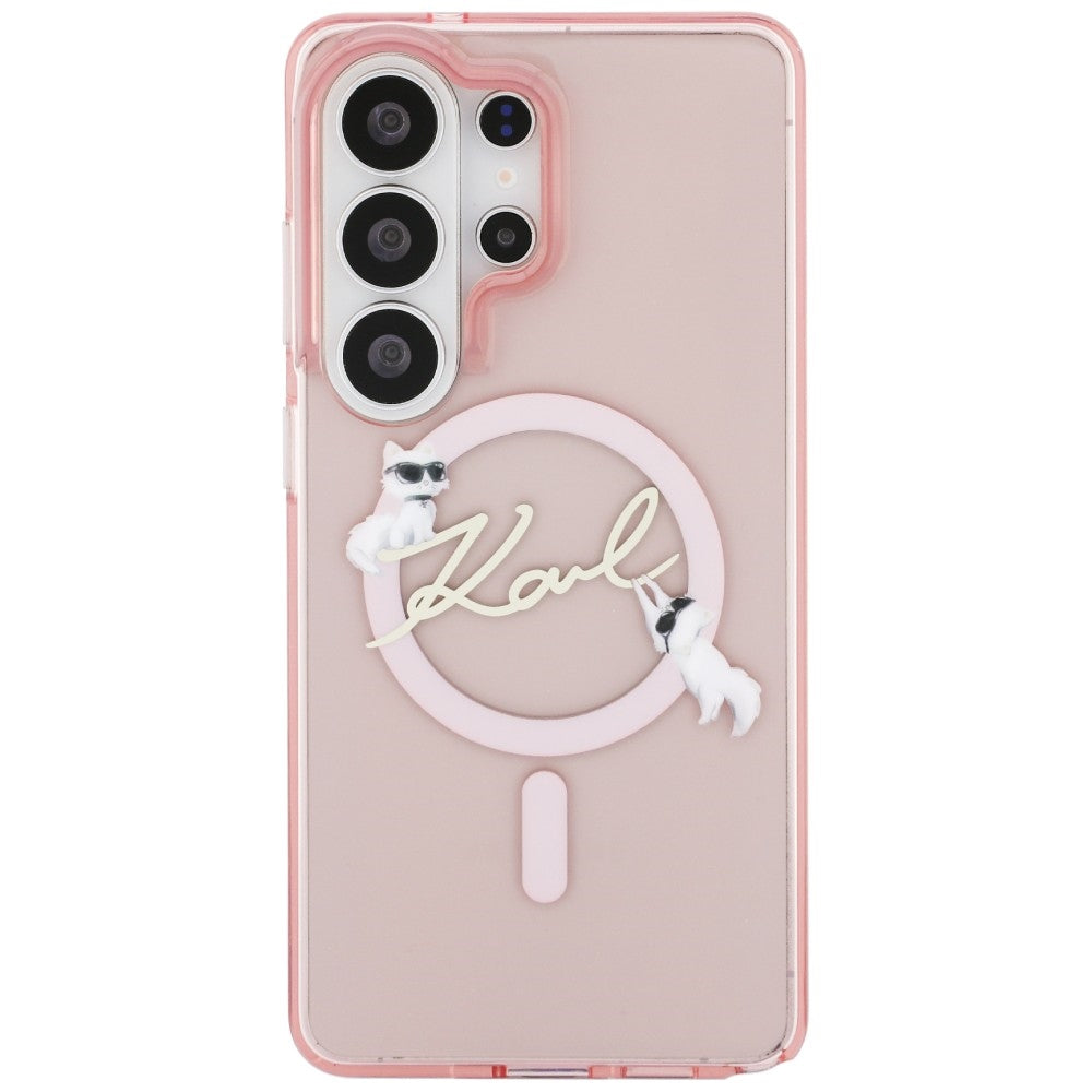 MagSafe cover til Samsung Galaxy S26 Ultra S948, Karl Lagerfeld, IML Choupette Karl Script Logo, Pink