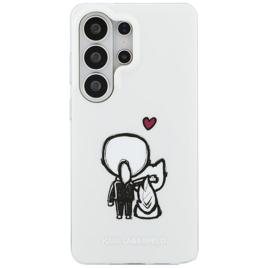 MagSafe-etui til Samsung Galaxy S26 Ultra S948, Karl Lagerfeld, IML Karl & Choupette Back Logo, Hvid