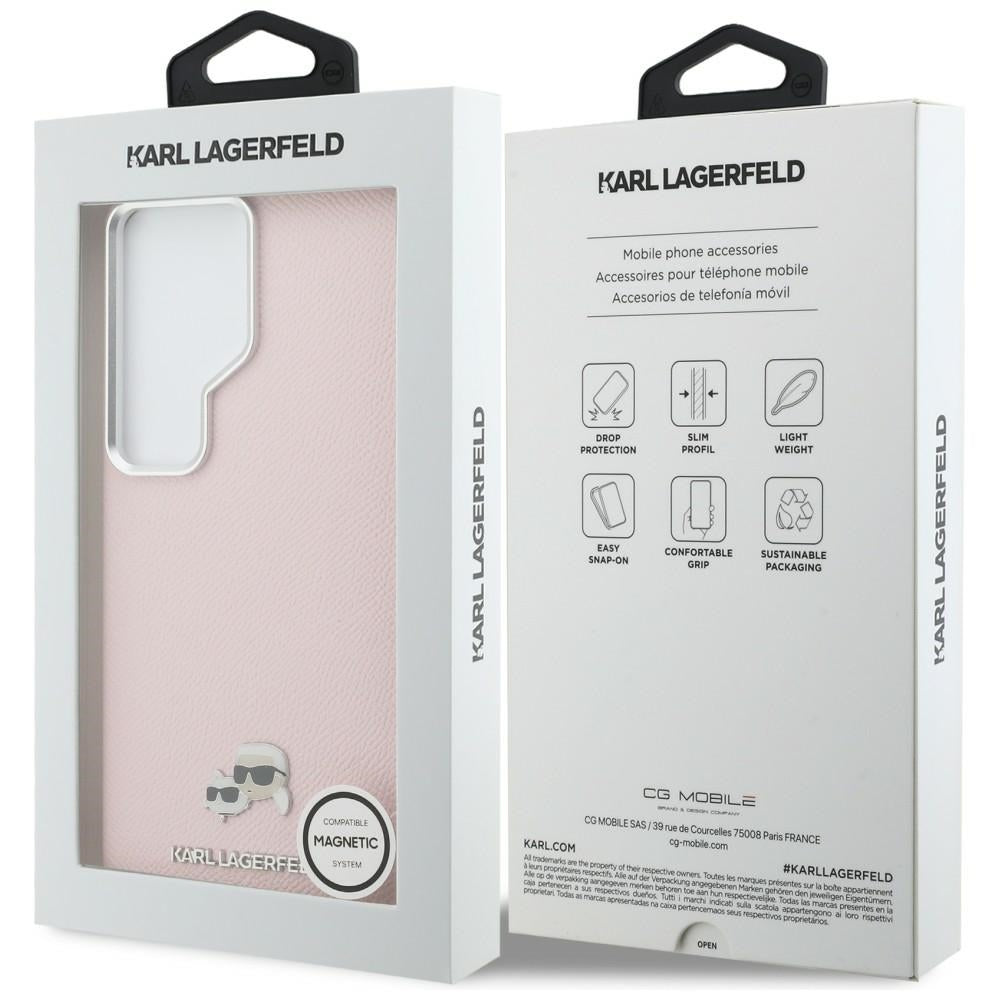 MagSafe cover til Samsung Galaxy S26 Ultra S948, Karl Lagerfeld, Karl & Choupette Head's Pin, Pink