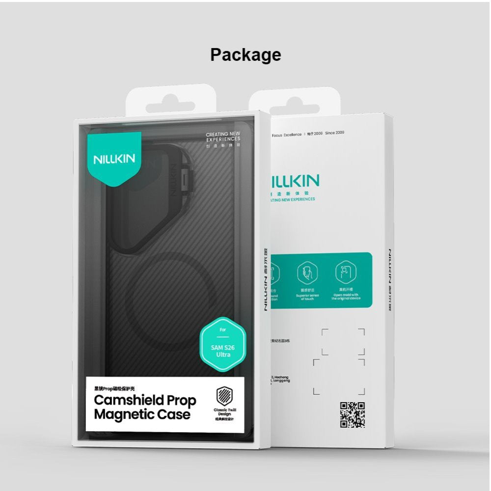 MagSafe-etui til Samsung Galaxy S26 Ultra S948, Nillkin, CamShield Prop, Sort Transparent