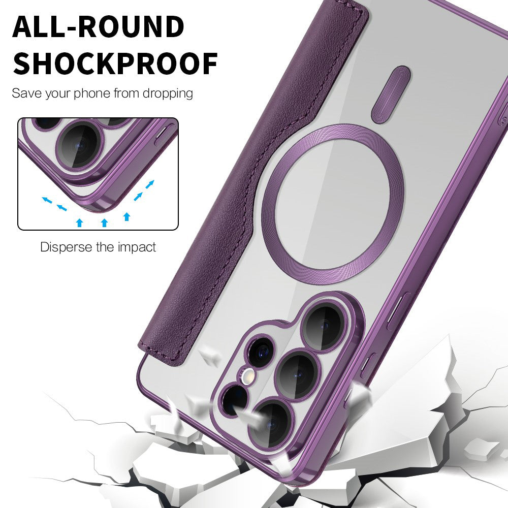MagSafe cover til Samsung Galaxy S26 Ultra S948, Techsuit, SmartMag Book, Lilla